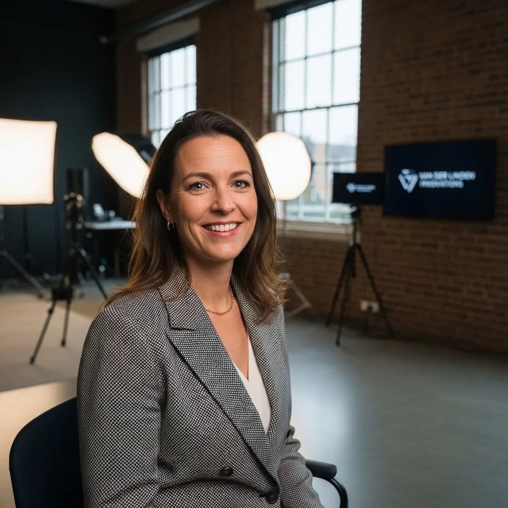 Oprichter Sophia van der Linden in onze studio in Aalsmeer